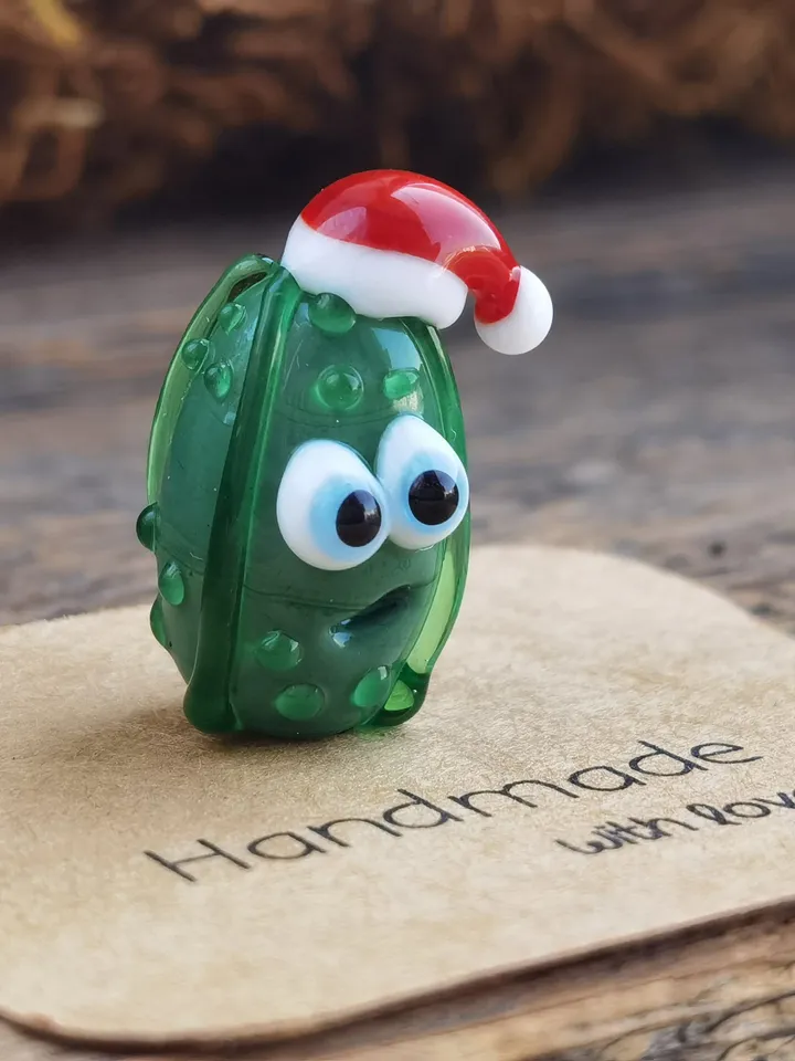 Pickle ornaments miniature pickle tiny glass animals cucumber figurine Christmas ornaments Glass pickle decor pickle gifts Car