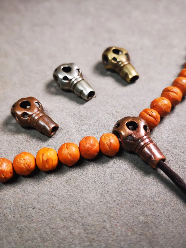 Gandhanra Tibetan Guru Bead,Mini Size T-drilled 3-Hole Prayer Bead,Mala Bead,Connector Bead for Buddhist Bead Accessories
