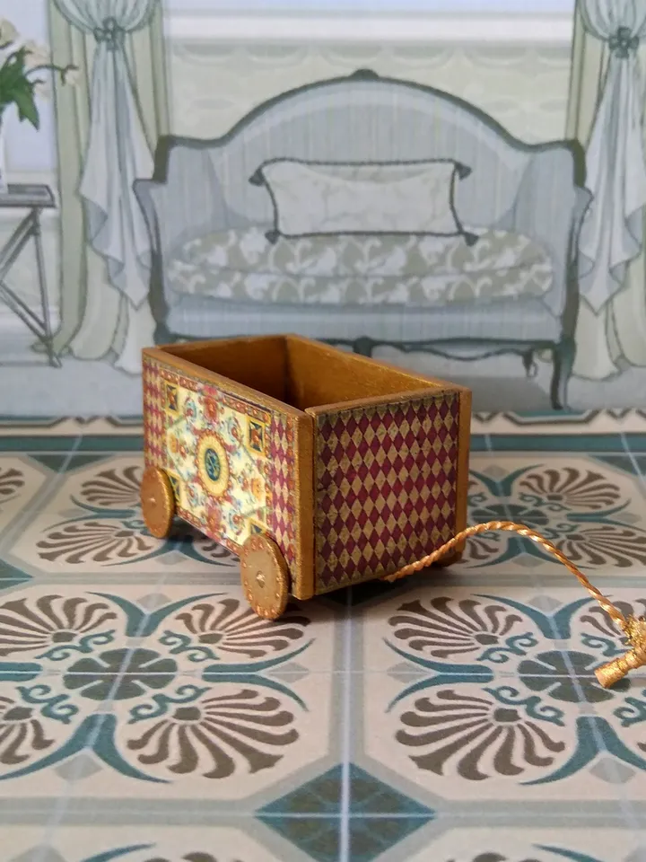 Trolley for dollhouse. Doll toy.1:12 scale.