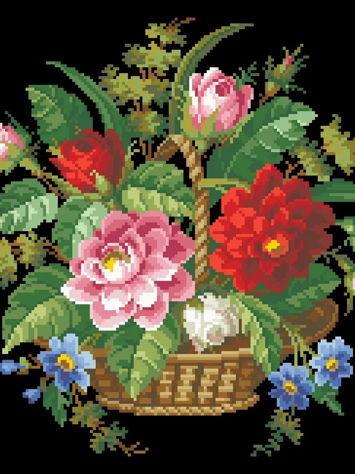 Antique Cross Stitch Pattern Antique Bouquet Digital Download PDF