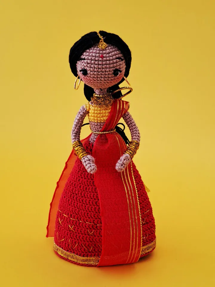 Crochet indian doll. indian handmade gift. amigurumi indian doll.
