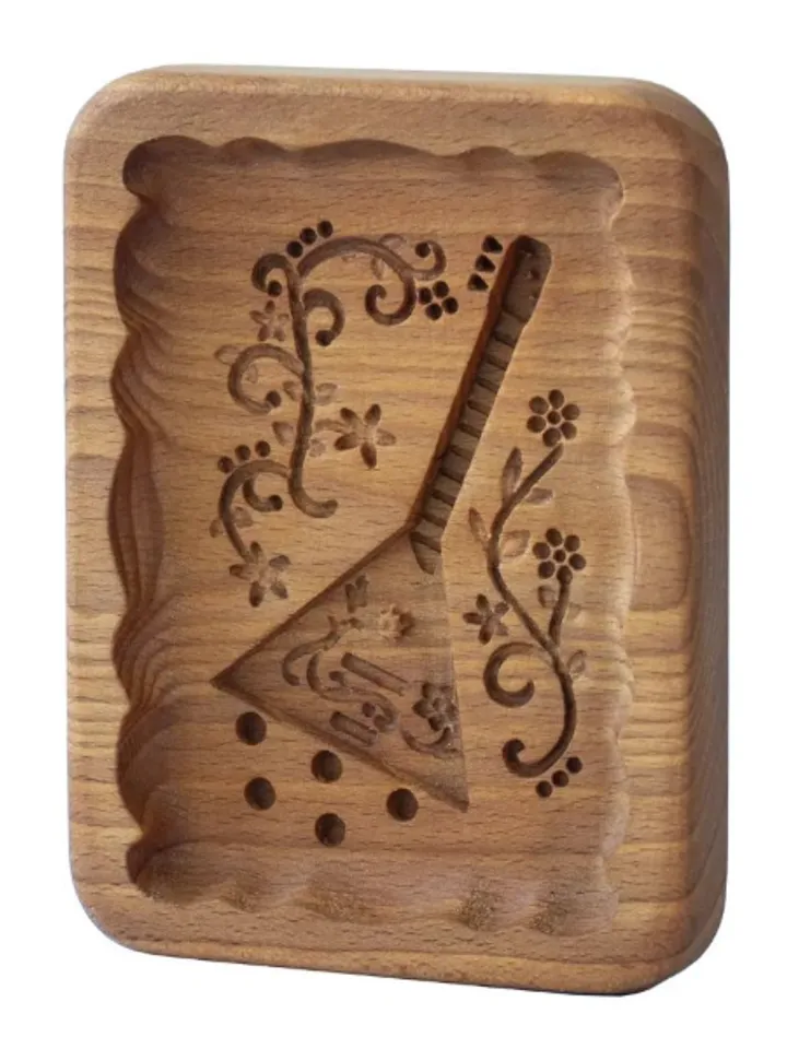 Balalaika Embossed cookie mold, cookie cutter, wooden mold, Wooden stamp stamp for gingerbread cookies springerle stamp