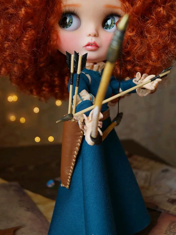 Blythe Doll Custom Merida Brave OOAK TBL Long Hair Princess Doll Gift for Girl Collectible Doll