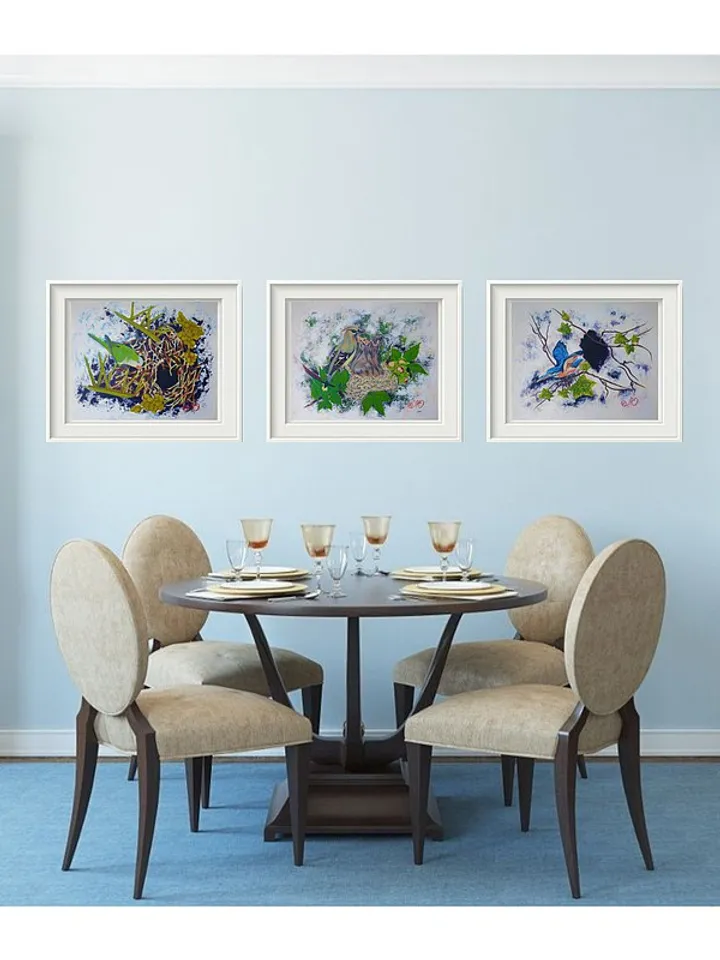 Parrot Painting Bird Nest Original Art Bird Wall Art Animal Acrylic Painting