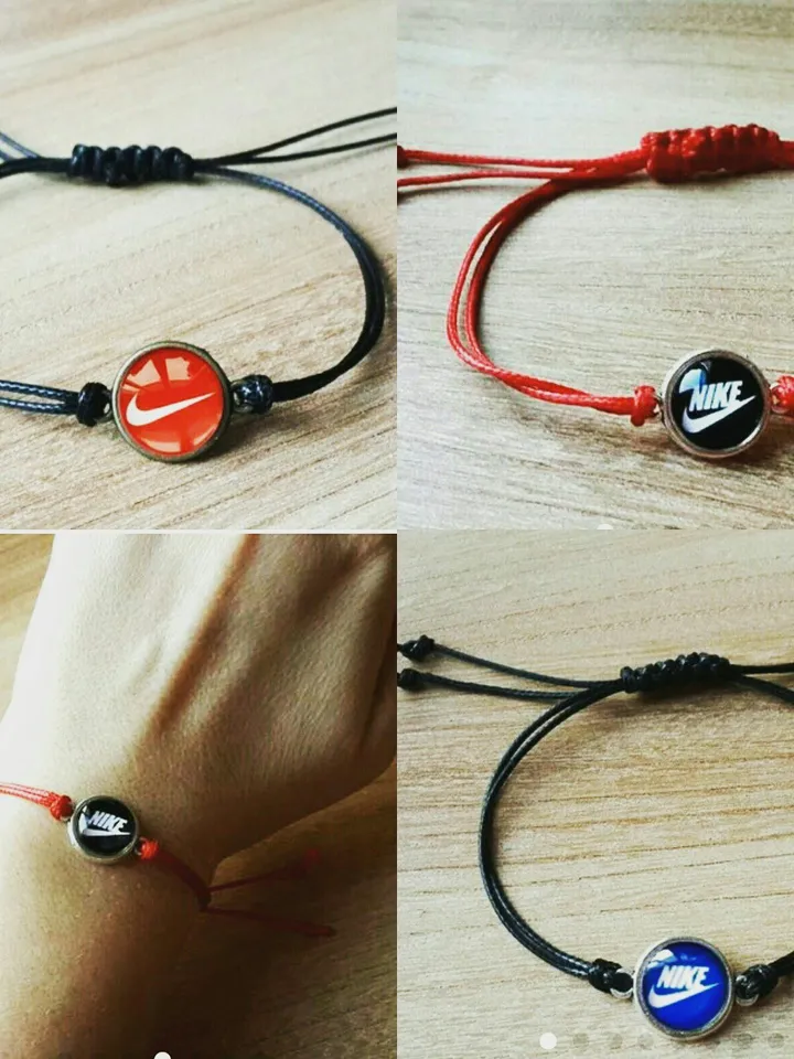 Nike Bracelet, Wax Cord Bracelet, Swoosh Bracelet, Nike