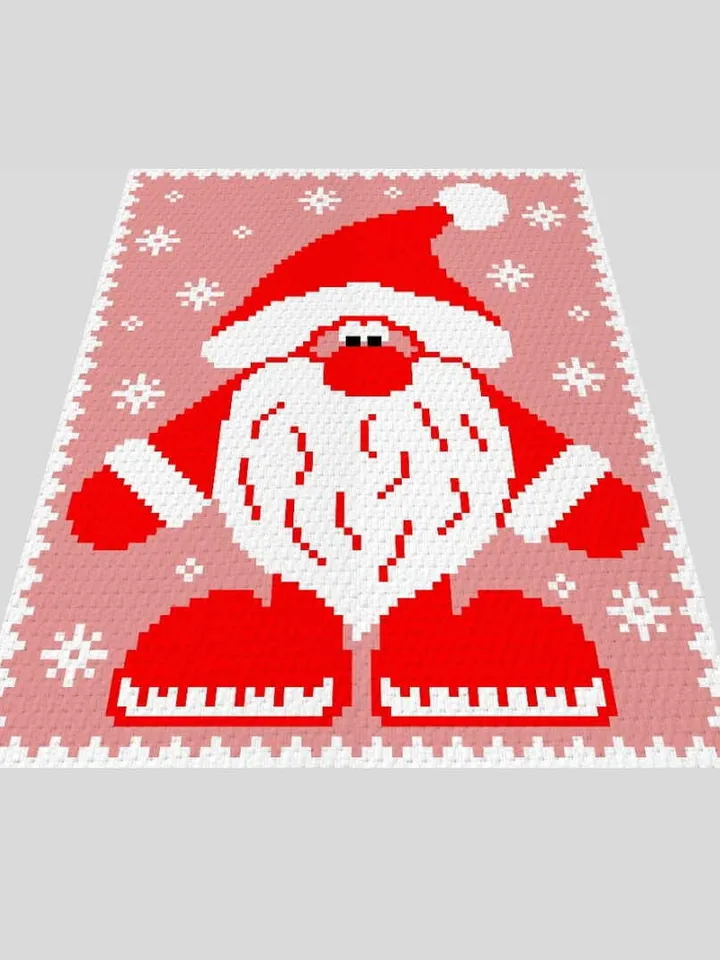 Crochet C2C Santa graphgan blanket pattern PDF