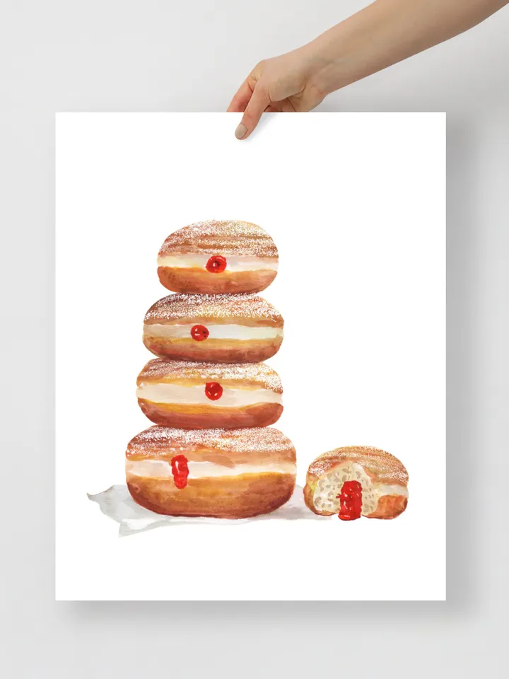 Donut Art Print, Dessert Painting, Donut Watercolor, Breakfast Art, Food Illustration, Donut Food Print,Donut Picture Wall Art Print Poster