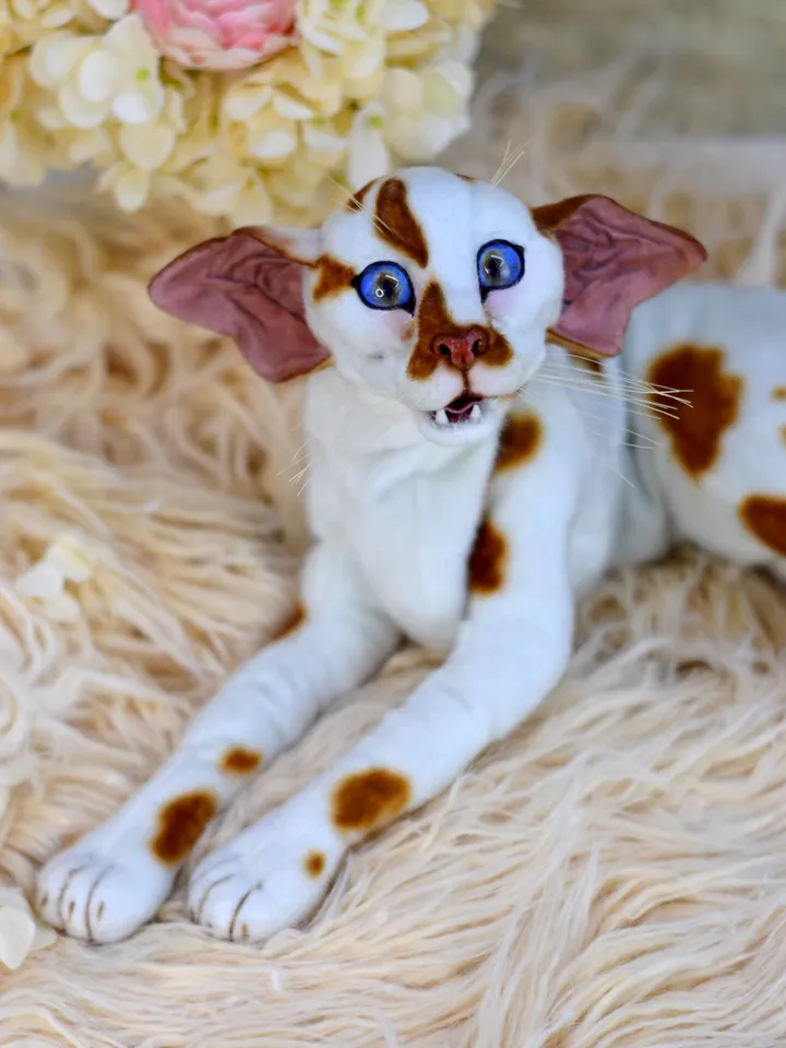 Realistic Stuffed Cat Toy - Portrait of a Domestic Plush Toy - Stuffed Cat - OOAK - Kitty