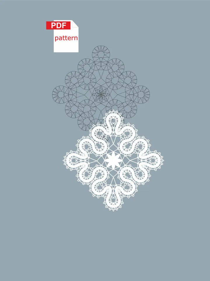 Bobbin lace Souvenir pattern Printable PDF pattern