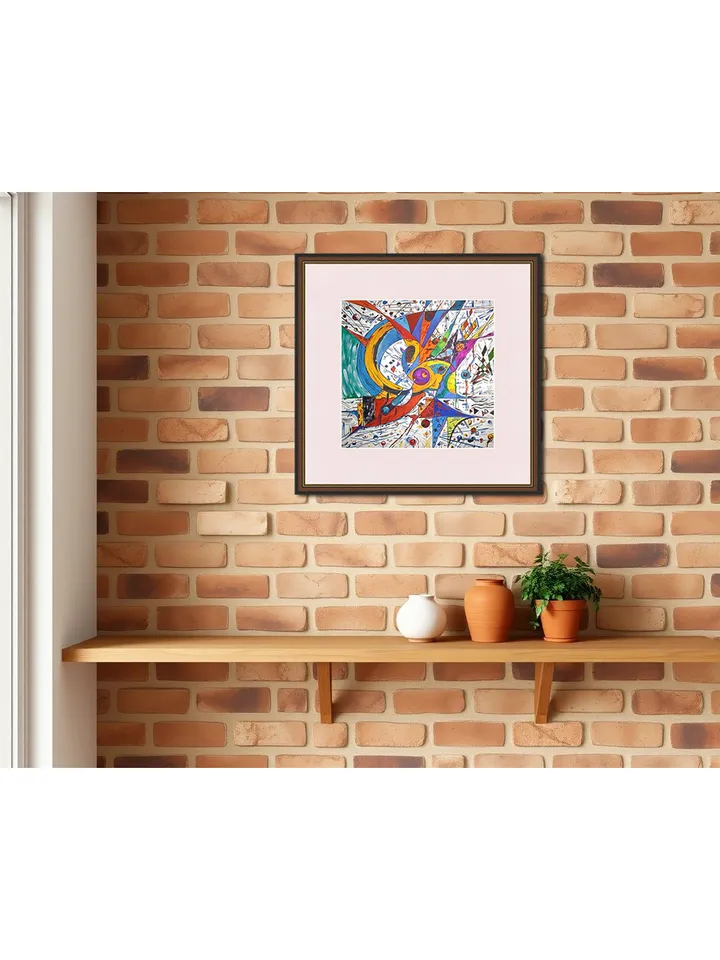 Kandinsky Style Painting Abstract Original Art Watercolor Painting 14 by 14 Above Sofa Art by TatianaArtShop