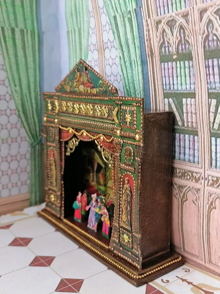 Puppet show. Miniature. Handmade. 1:6. Height 4.13 inches.