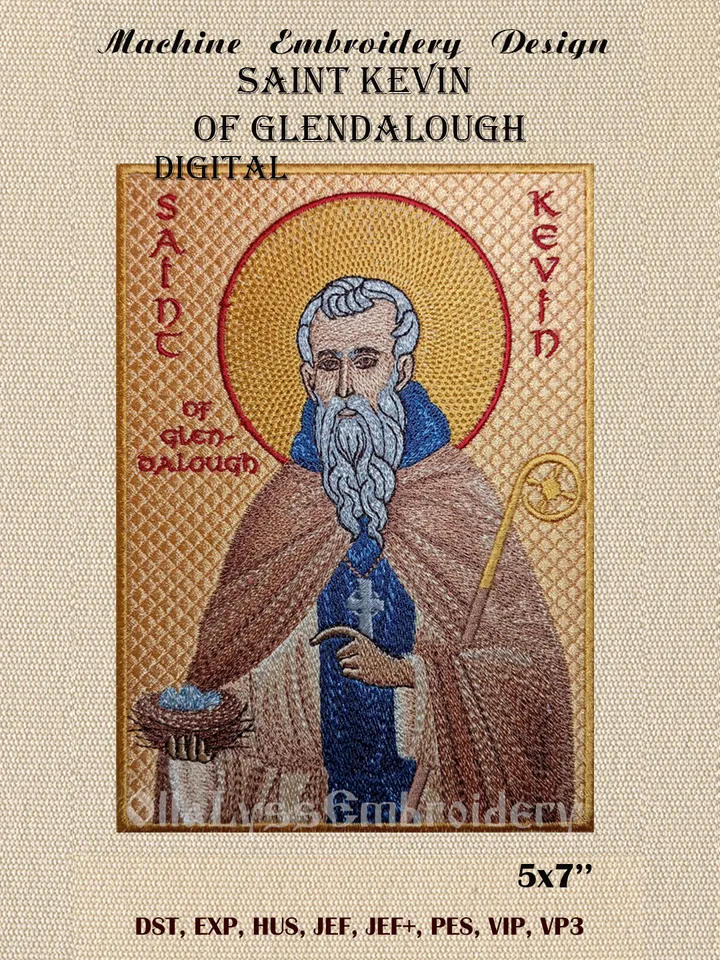 Saint Kevin embroidery design