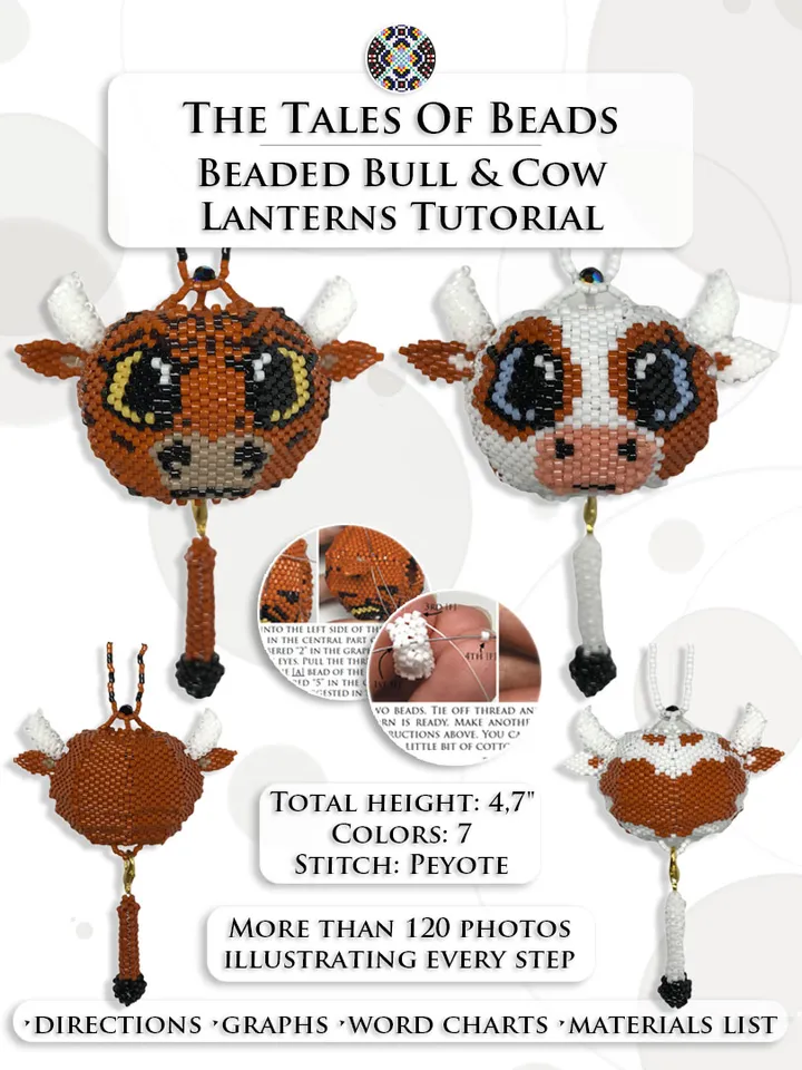 Beaded Animals Tutorials: Bull & Cow Beading Pattern