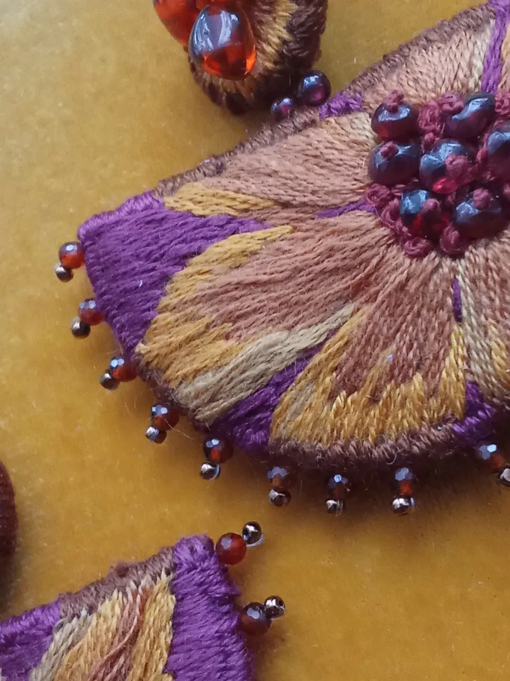 "Golden cosmea" earrings