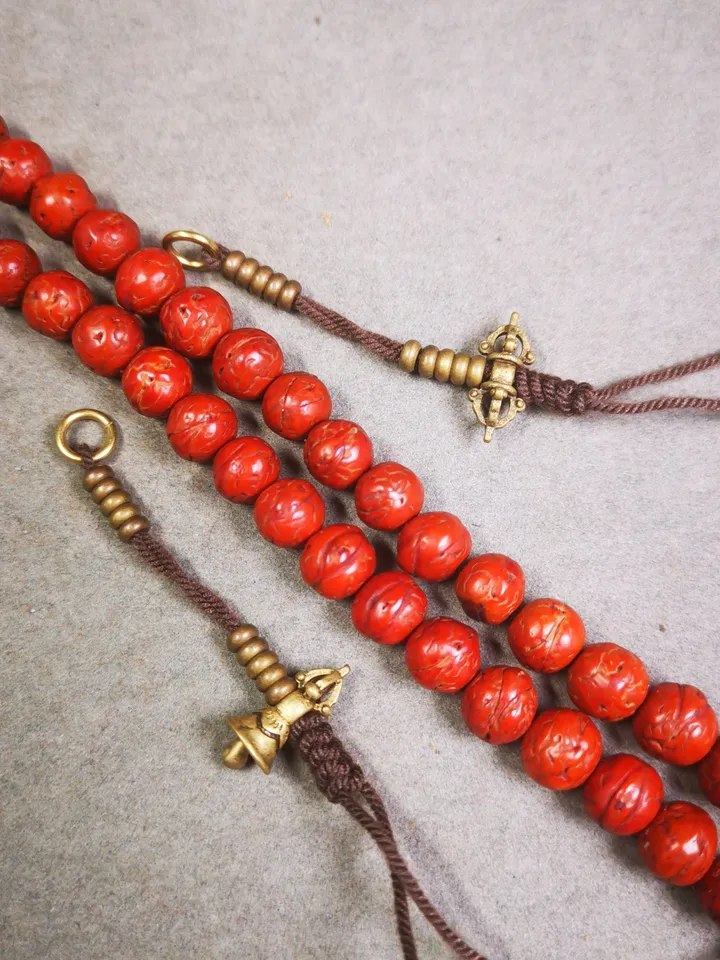 Gandhanra Handmade Tibetan Buddhist Mala Counters,Prayer Bead Counters,Carved with Dorje and Vajra, Small Size 4mm,Made of Brass