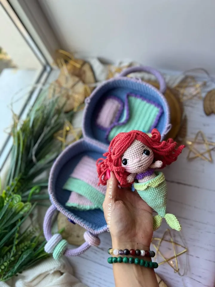 PDF Crochet Pattern Mermaid's doll House, Amigurmi mermaid, Amigurumi House Pattern,  Amigurumi Ariel Pattern, Amigurumi mermaid doll