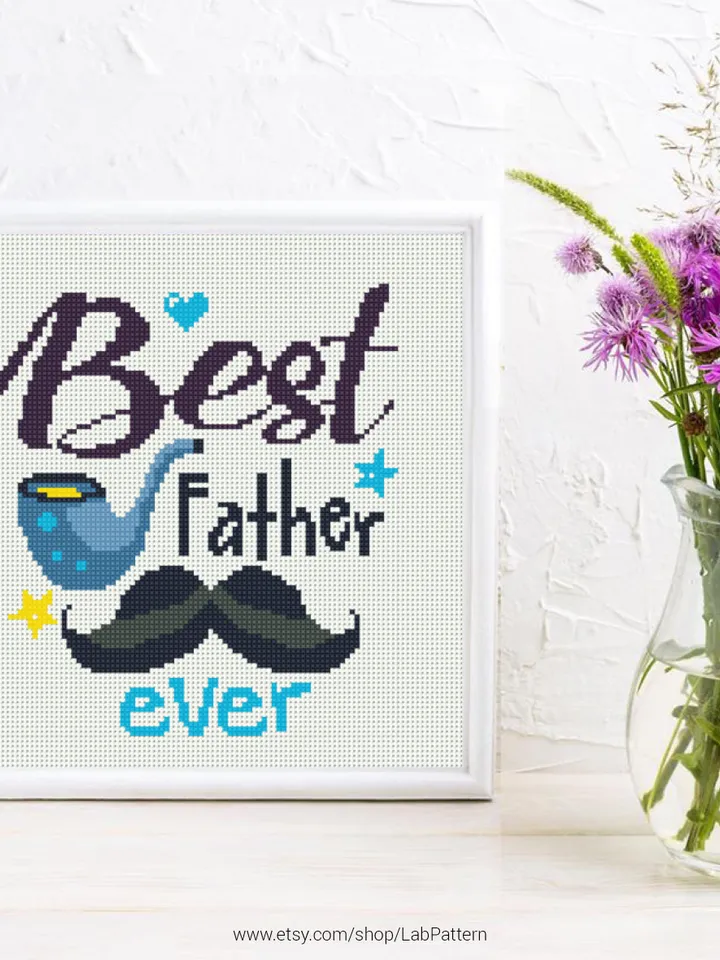 Best Father Cross stitch pattern | Embroidery Pattern | Instant Download | Embroidery Designs