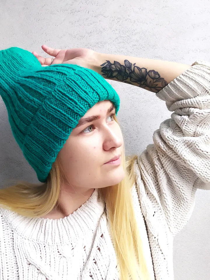 Woolen warm womens handmade hat