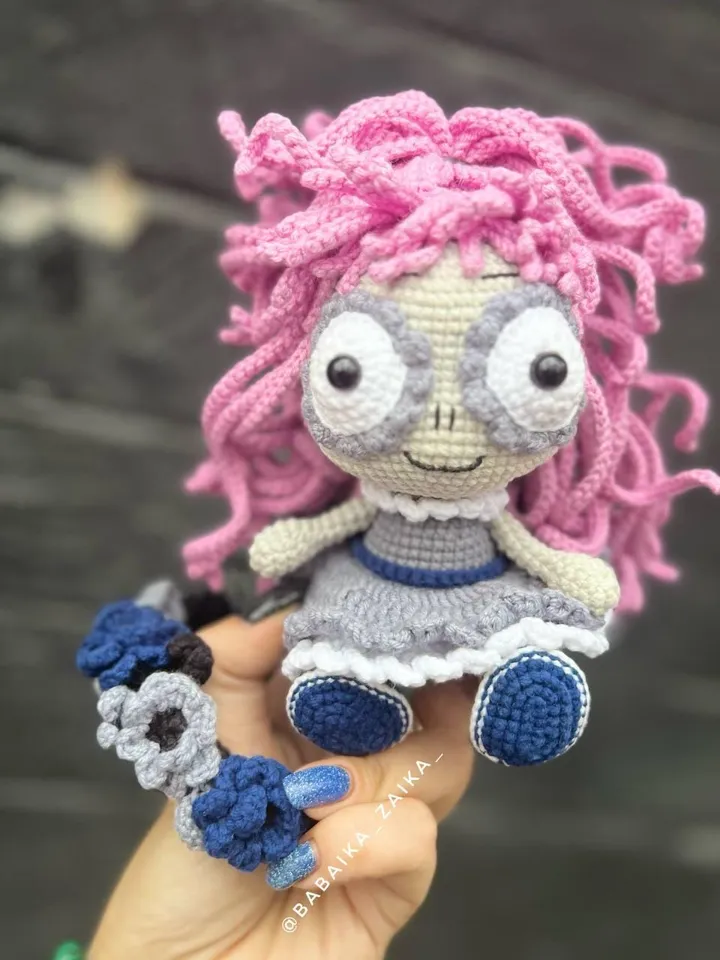 PDF Crochet Pink Muerte Doll Pattern, Halloween Pattern, Crochet Santa Muerte, Doll Crochet Pattern, Skull Doll, Monster Doll Pattern