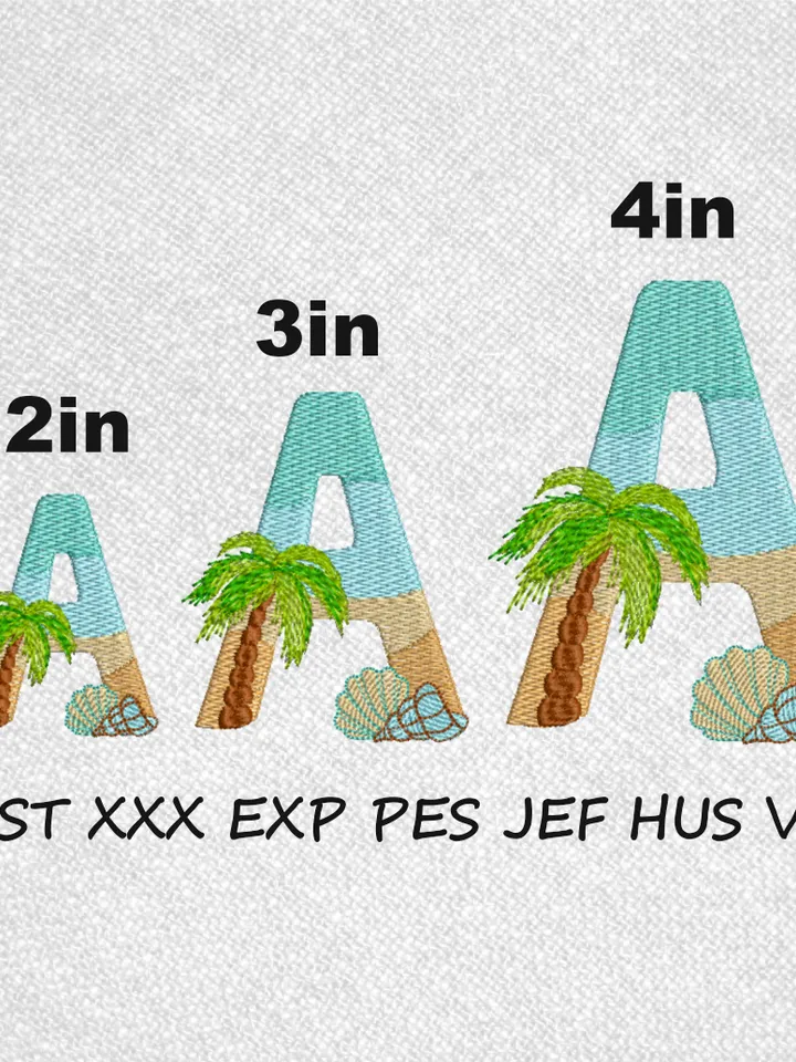 Tropical embroidery font A embroidery design