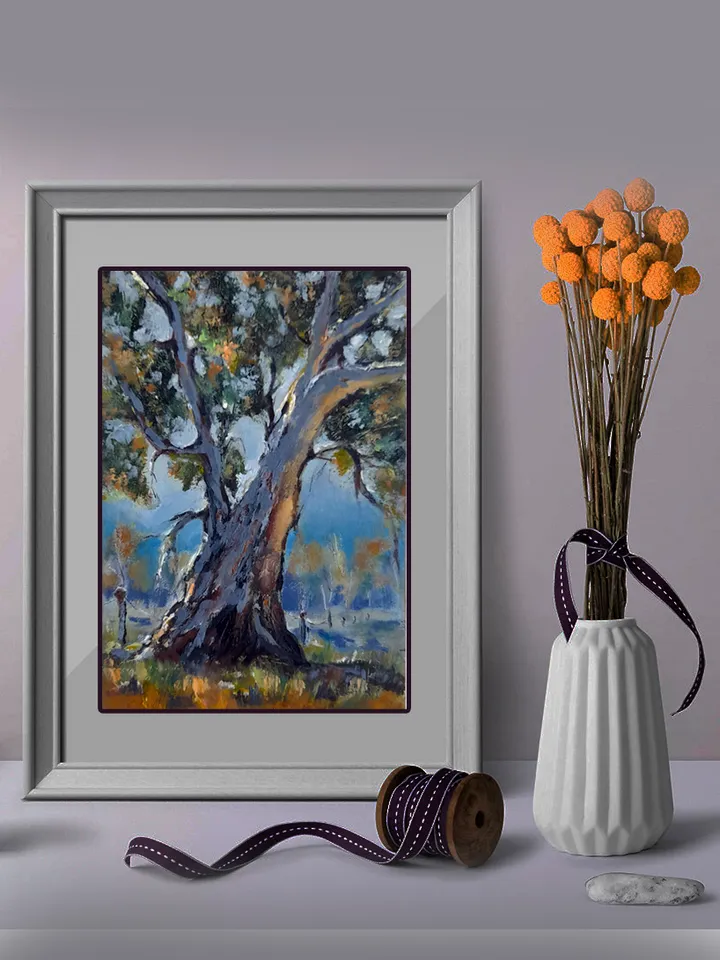 Oil painting on cardboard On the eve of autumn 21x15 cm (8.28 х 6 inches)