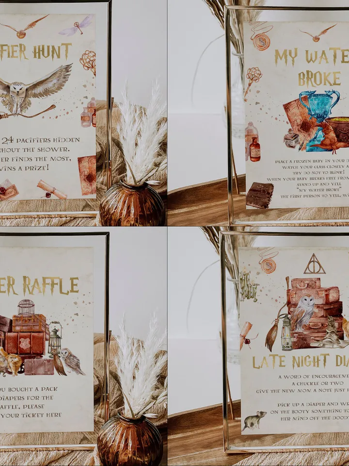 Wizarding World Baby Shower Games; Magic School Baby Shower Games; Printable Wizarding World Baby Shower Party Games; wh1