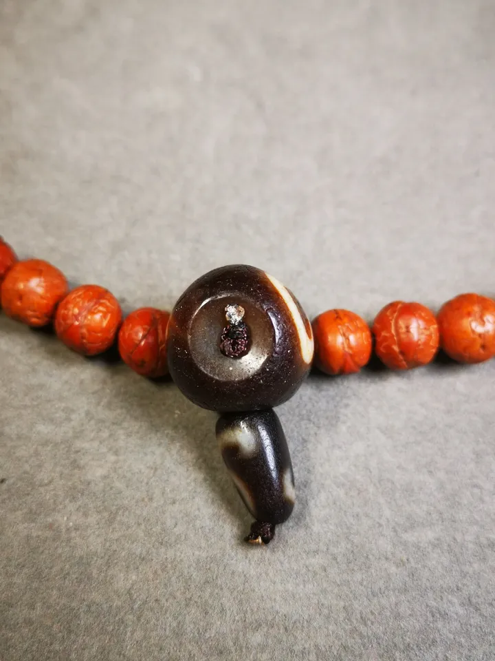 Gandhanra Old Green Tara Dzi Guru Bead,T-drilled 3-Hole Mala Bead, Prayer Bead,Connector Bead for Buddhist Bead