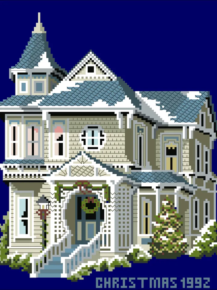 Vintage Cross Stitch Pattern Victorian House Counted Digital Download PDF