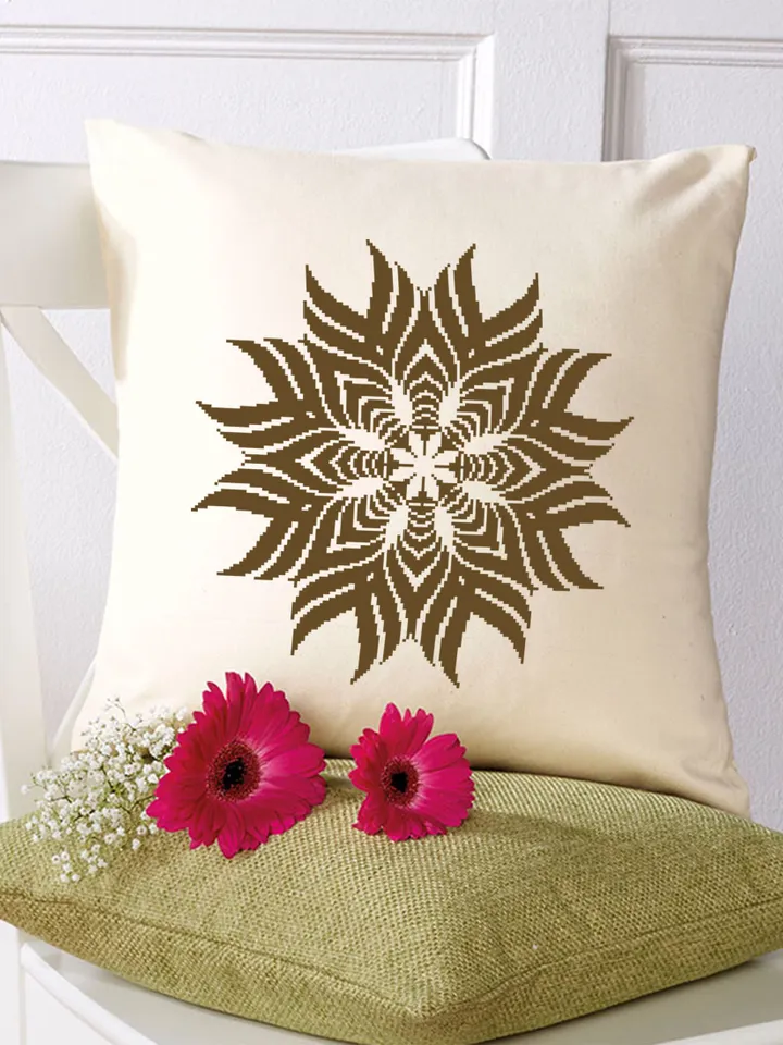 Mandala cross stitch pattern download PDF Simple mandala digital PDF Monochrome cross stitch chart Geometric ornament cross stitch #M123