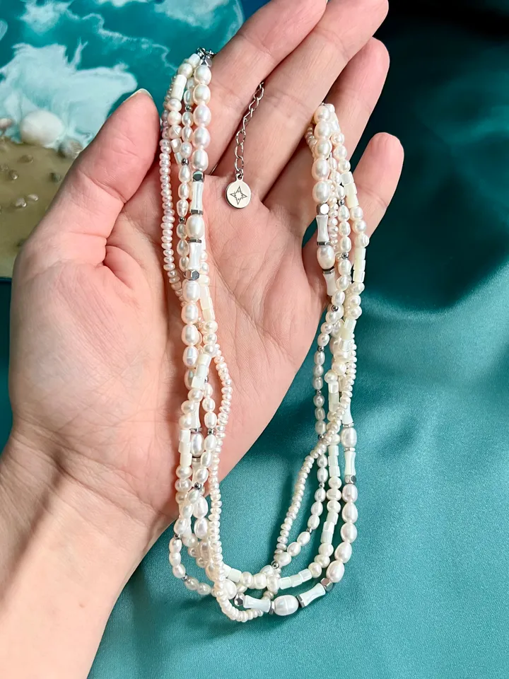 Multilayer Pearl Necklace LOVE COLLAR