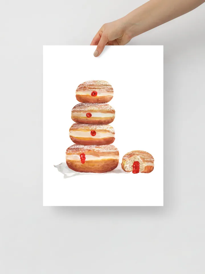 Donut Art Print, Dessert Painting, Donut Watercolor, Breakfast Art, Food Illustration, Donut Food Print,Donut Picture Wall Art Print Poster
