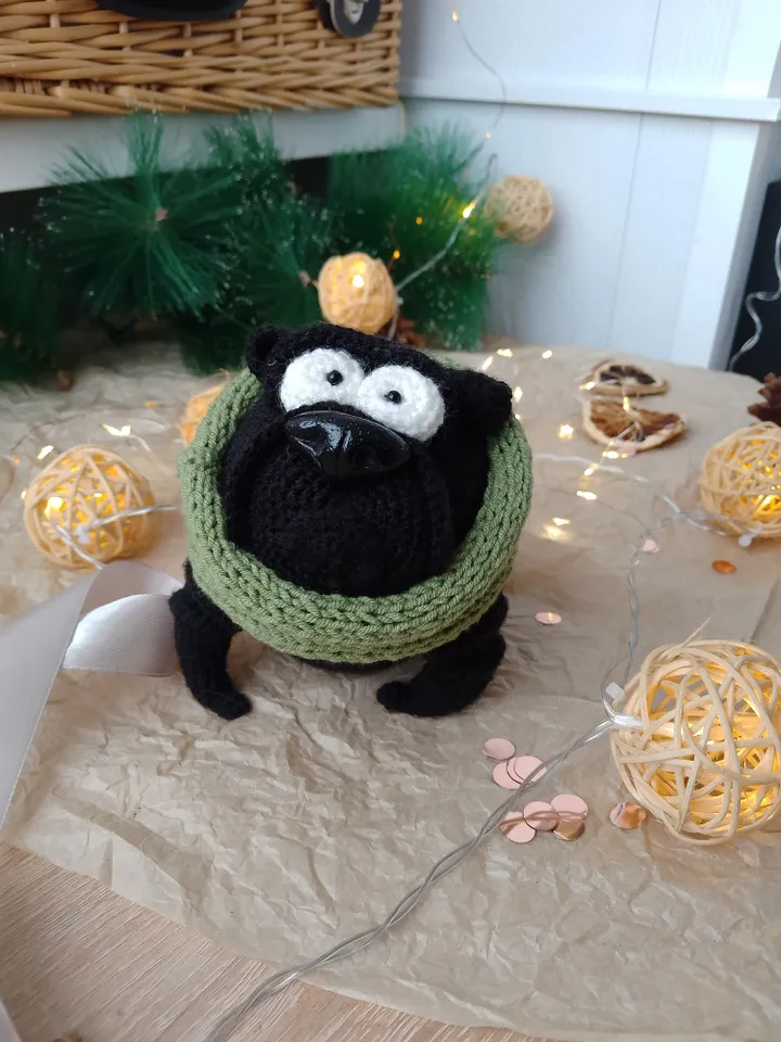 Black pug stuffed toy/ Best original gift for dog lover/ Big soft pug toy for home decor and gift