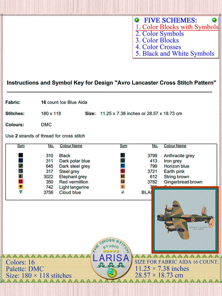 Warplane Avro Lancaster Pattern | Australian Air Force Aircraft Chart