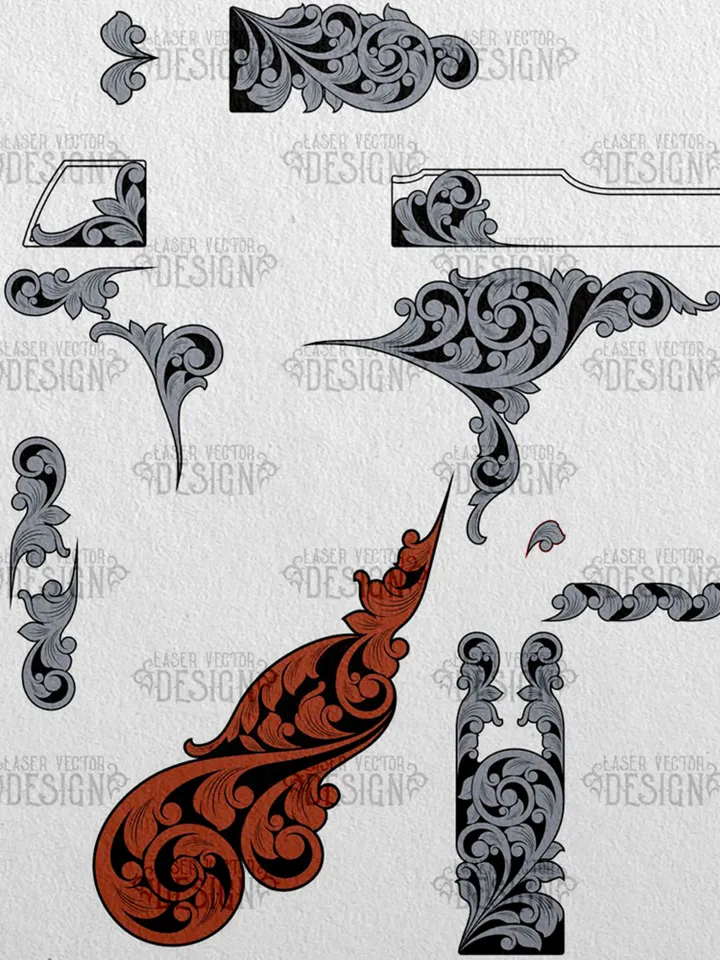 VECTOR DESIGN Colt 1903 32 ACP Classic scroll