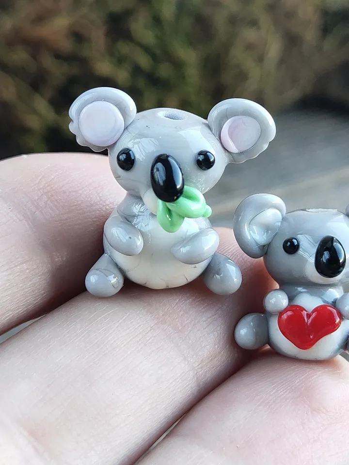 KOALA MINIATURE ANIMALS koala gifts I love you Koala figurine Koala ornament Koala Valentine Glass Koala Zen garden Terrarium figurine