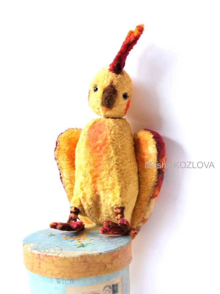 PDF Sewing Pattern 12" Parrot/ parakeet bird pattern popinjay/ artist teddy bear friend cockatoo bird sewing instruction