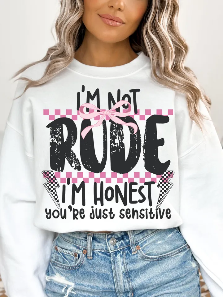 I'm Not Rude PNG Snarky Sarcastic Funny saying Png Retro Checkered Trendy Womens Sarcasm Edgy Png Sassy Png Funny Mom Attitude Png ORIGINAL