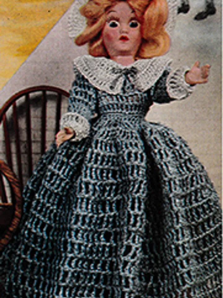 Vintage Crochet Pattern Dress for Doll Priscilla Doll Pattern Digital Download PDF