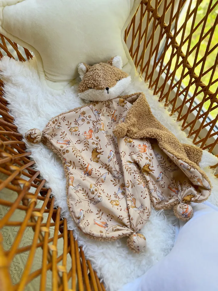 Fox toy, plush toy, comforter baby, toy for baby, baby shower gift