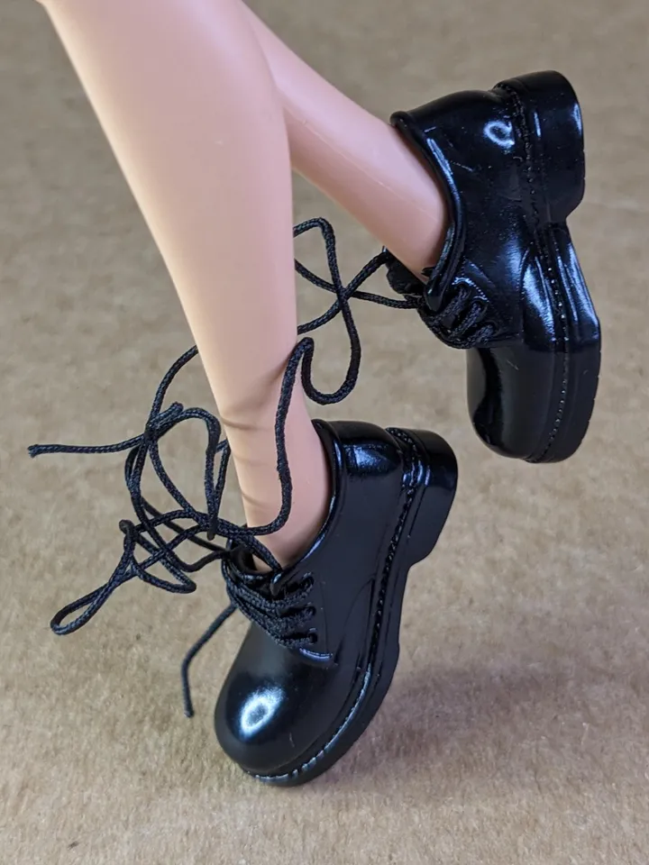 Black school lace-up boots for 11 inch female dolls (MH g1, g2, g3 or EAH)