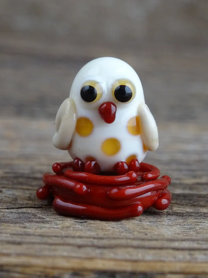 Owl figurine Glass owl Terrarium figurine Miniature animal Owl gift Owl miniature tiny owl Owl sculpture Owl ornament Glass animal figurine
