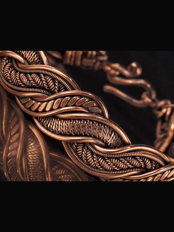Wire wrapped copper bracelet for woman Antique style copper jewelry WireWrapArt