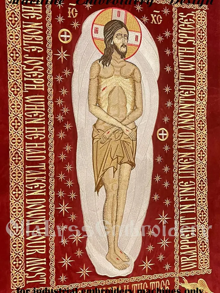 Epitaphios of Jesus Christ embroidery design
