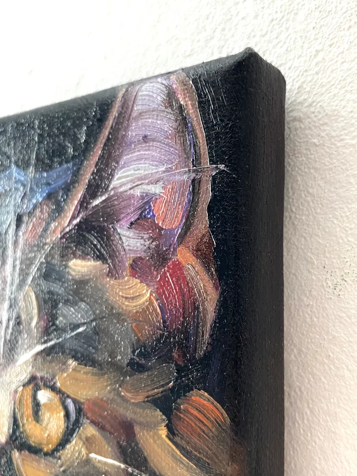 Cat Portrait Painting Original Pet Artwork Oil Canvas 6x6" Animal Wall Art Kitten Painting
