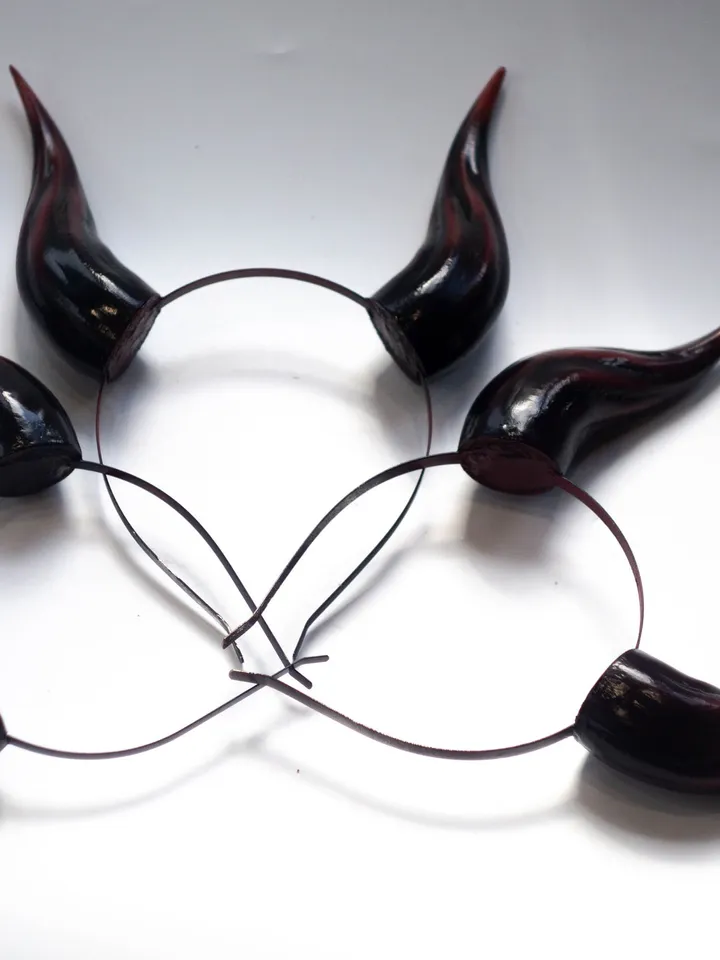 Pack of 3 Small Devil Horns, Lightweight 3d Printed Headset Accessories, Fantasy Cosplay Red Horns for Halloween, Three Pairs of Horns