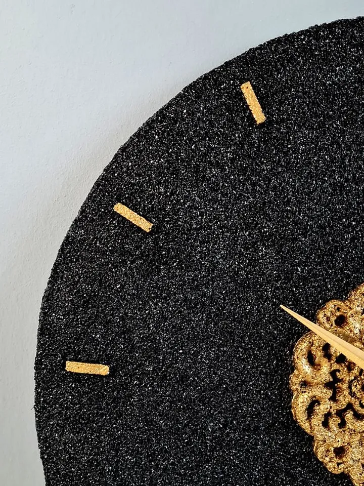 Black and gold stone wall clock Modern wall clock Silent wall clock Luxury clock