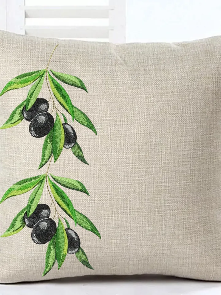 Olive branch artistic machine embroidery design digital embroidery pattern home and clothing décor embroidery motif floral design embroidery