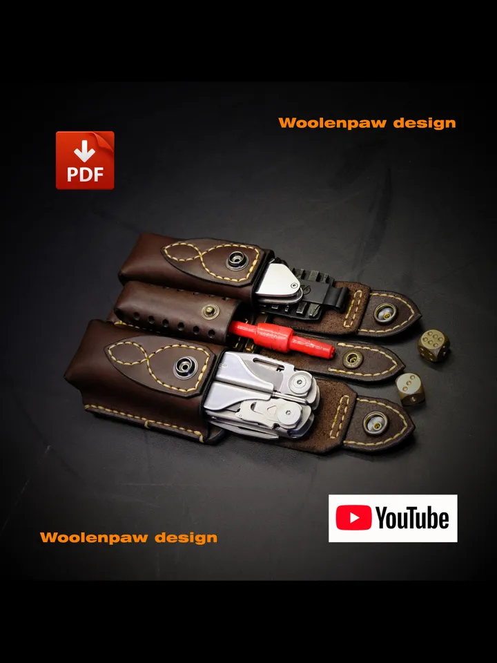 PDF leather pattern - Belt Case for Leatherman Surge + Bit-Kit. EDC40