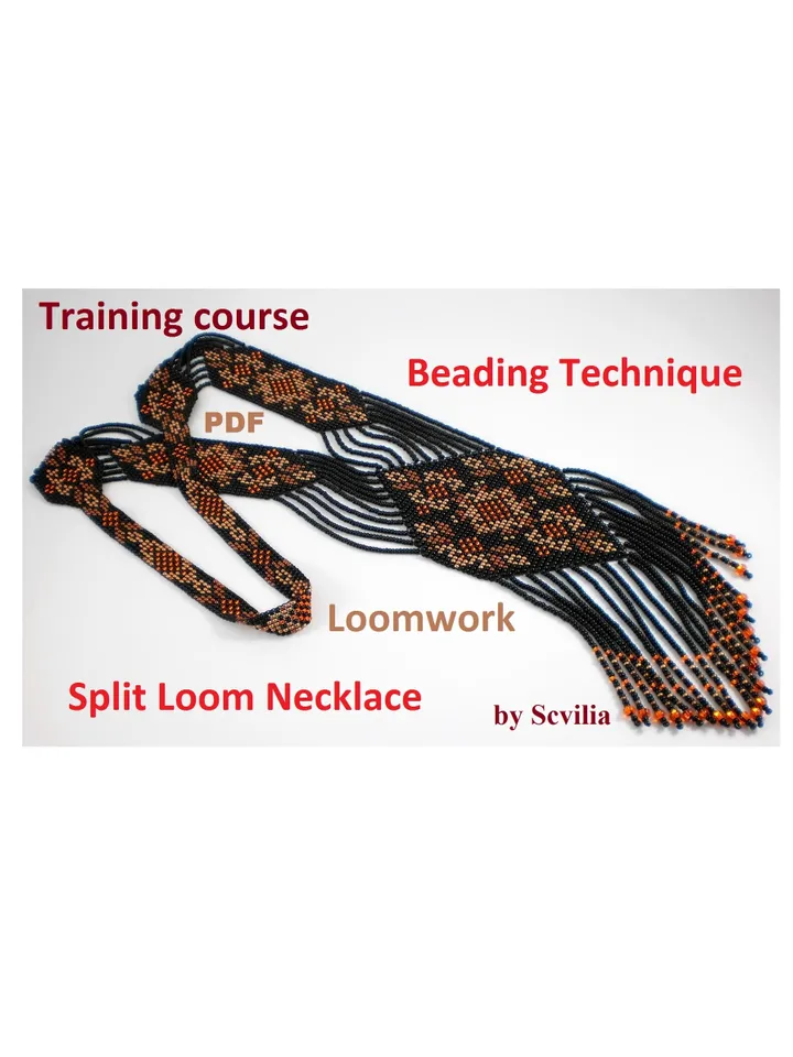 TUTORIAL Gerdan Split Loom Necklace Beaded Sautoirs Loomwork How to make weave gerdan Beading Technique Weaving PDF Instant Download