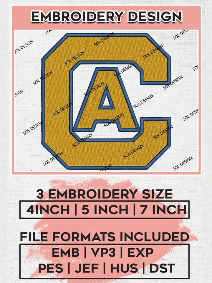 UC Davis Aggies Football Team Logo Embroidery Design Files, NCAA UC Davis Aggies Machine Embroidery, NCAA Teams, Game Day, 3 sizes, NCAA Machine embroidery designs, Digital Download